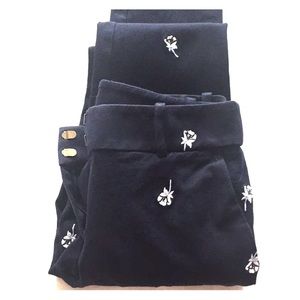 Loft petite Modern skinny rose embroidered pants.